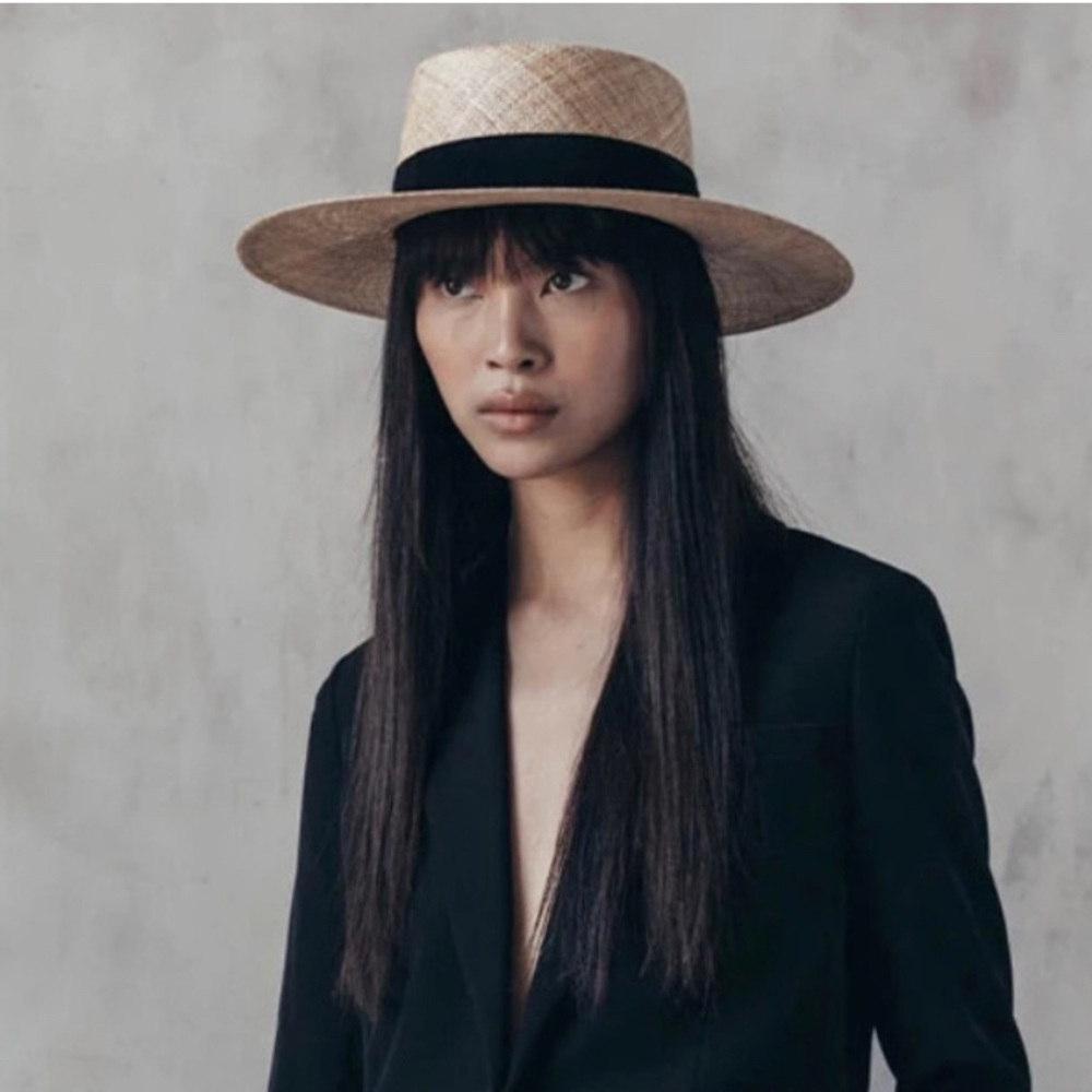 Janessa Leone's Jodi Boater Hat in Natural
